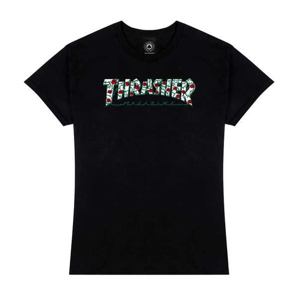 Thrasher Roses Girls T-Shirt Black