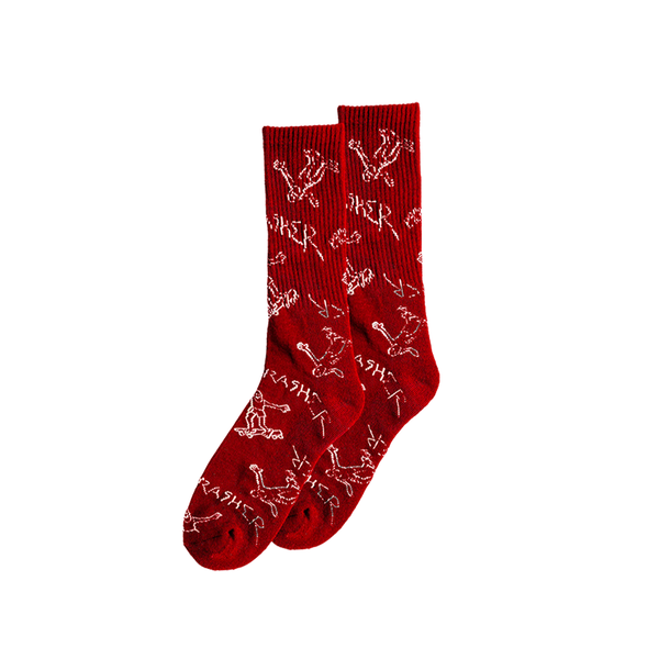 Thrasher Gonz Logo Crew Socks Red/White