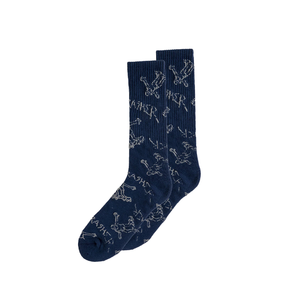 Thrasher Gonz Logo Crew Socks Navy/Grey