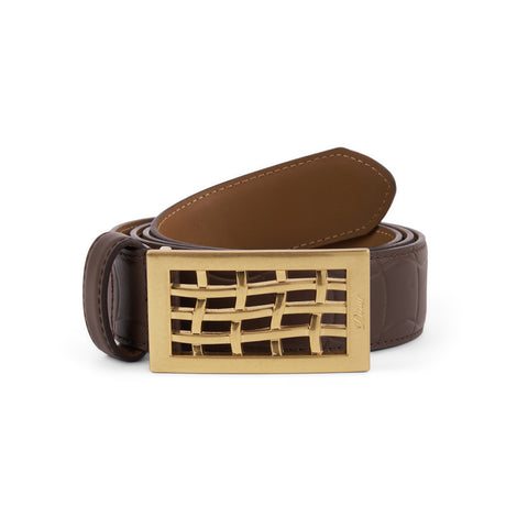 Dime Heavyweight Leather Belt Brown