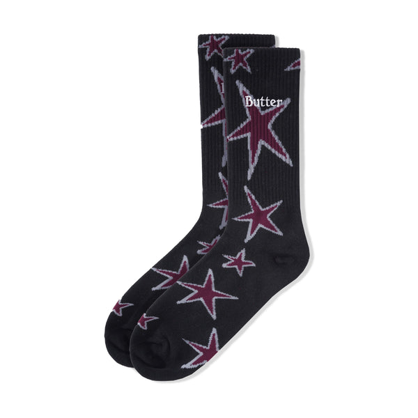 Butter Goods Star Socks Black