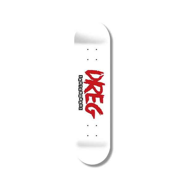 DREG Logo White Skateboard Deck 8.125"