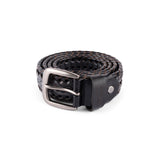 Dime Braided Leather Belt Black/Charcoal