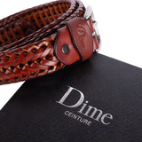 Dime Braided Leather Belt Caramel/Brown