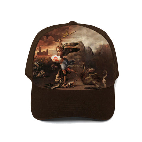 Primitive Protector Trucker Hat Brown