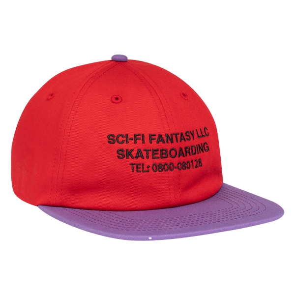 Sci-Fi Fantasy Business Post 6 Panel Hat Red/Viloet