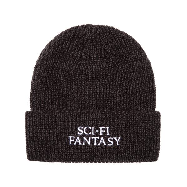 Sci-Fi Fantasy Mixed Yarn Logo Beanie Black/Grey