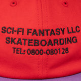 Sci-Fi Fantasy Business Post 6 Panel Hat Red/Viloet