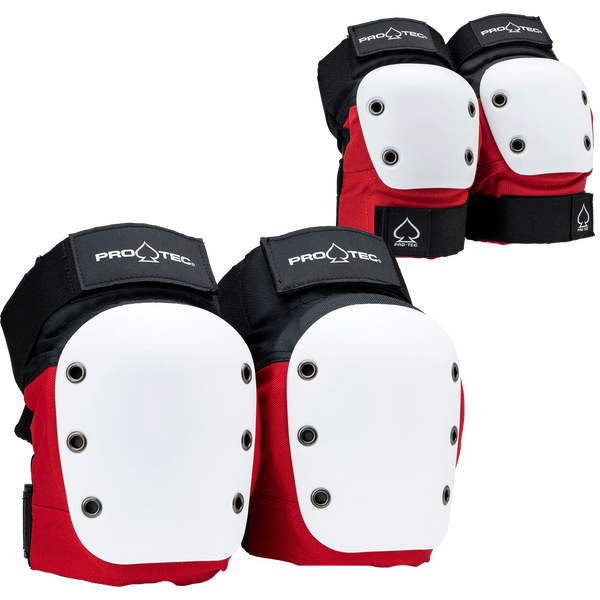 Pro-Tec Pads Street Knee/Elbow Pad Set Open Back Red/White/Black