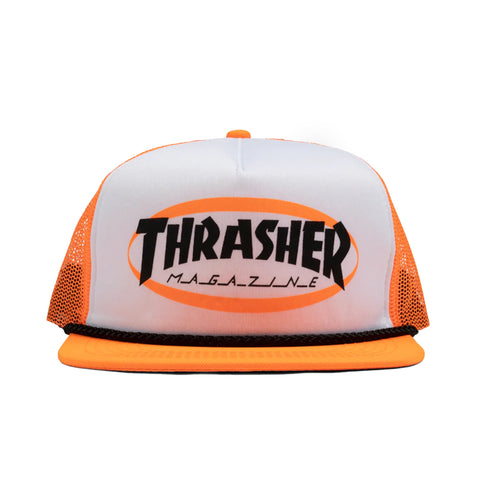 Thrasher Ellipse Trucker Hat Orange