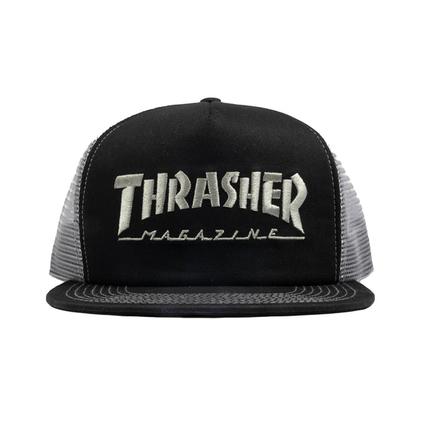 Thrasher Embroidered Mag Logo Trucker Hat Black/Grey