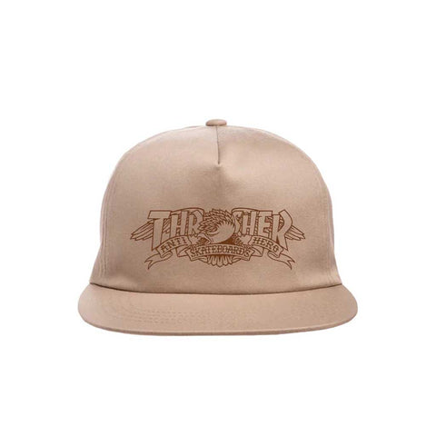 Thrasher x Anti Hero Mag Banner Snapback Khaki