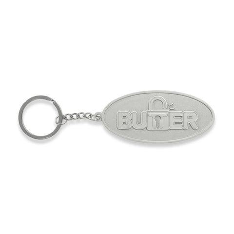 Butter Goods Lock Metal Keychain Matte Silver